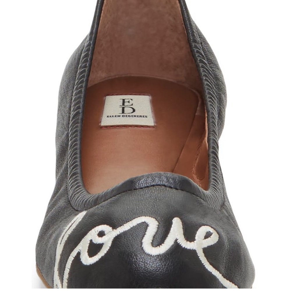 Ellen Degeneres Langston Love Leather Ballet Flat